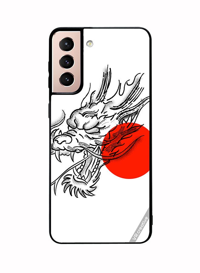 VR CREATIVE Protective Case Cover For Samsung Galaxy S21 Plus 5G Red Dragon Design Multicolour - Image 1