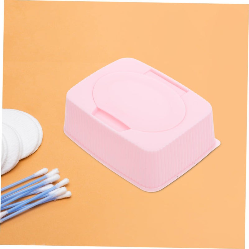 Pink Wet Wipes Storage Box Flip Top Holder Travel Dispenser For Makeup Cotton Nursery Bathroom - Image 5