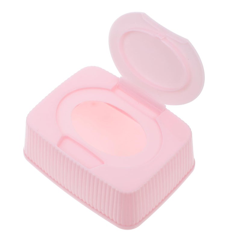 Pink Wet Wipes Storage Box Flip Top Holder Travel Dispenser For Makeup Cotton Nursery Bathroom - Image 2