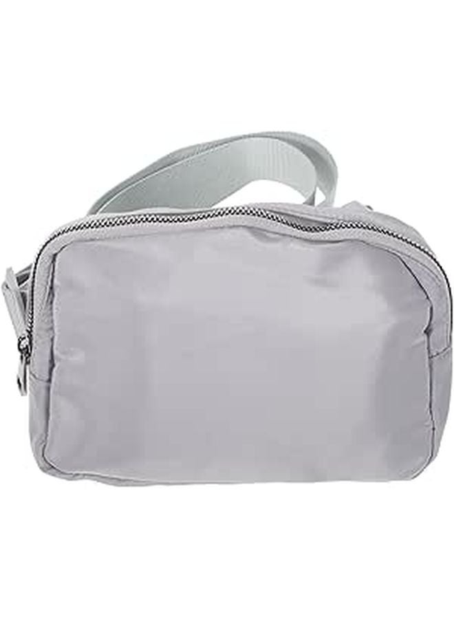 Adjustable Silver Gray Running Waist Pack with Belt Pouch for Hiking and Camping - Image 1
