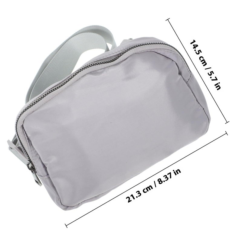 Adjustable Silver Gray Running Waist Pack with Belt Pouch for Hiking and Camping - Image 3