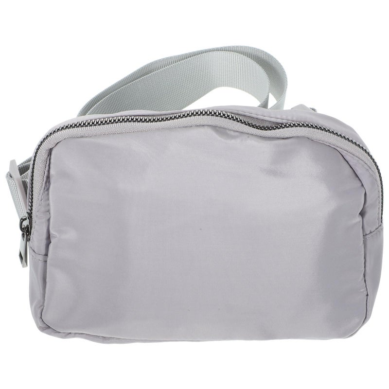 Adjustable Silver Gray Running Waist Pack with Belt Pouch for Hiking and Camping - Image 2
