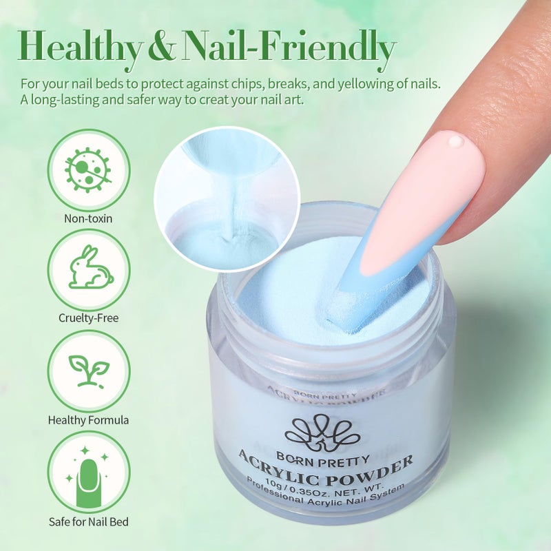 Born Pretty Acrylic Powder Set 36 Colors Spring Summer Acrylic Nail Powder Nude Pink Red Green Blue Purple Yellow Professional Polymer 3D Nail Art Kit for French Extension Carving Christmas Gift Set - Image 4