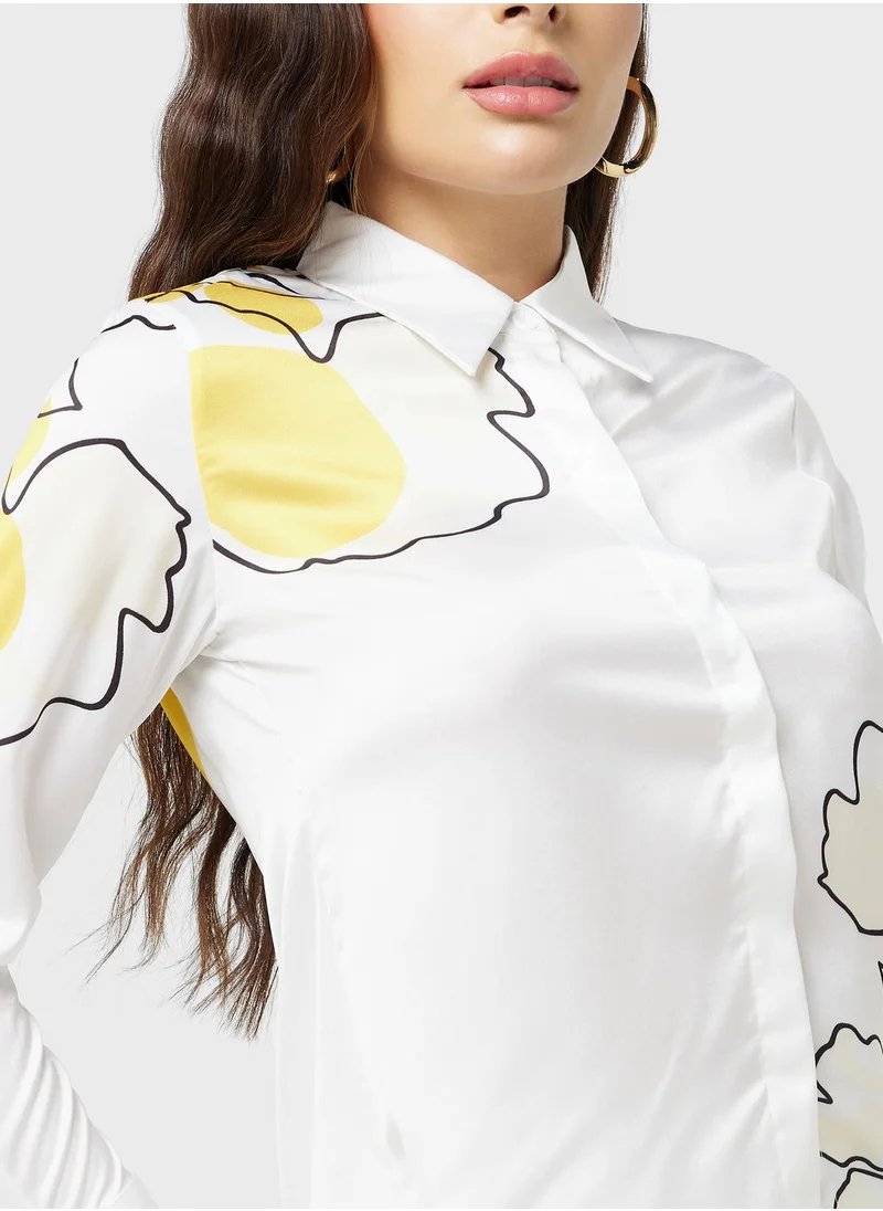 ELLA Print Motif Shirt