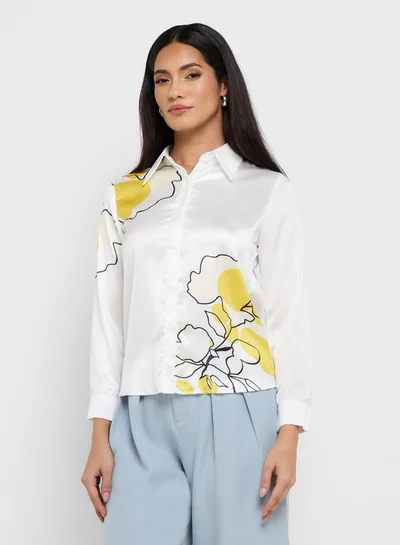 ELLA Print Motif Shirt