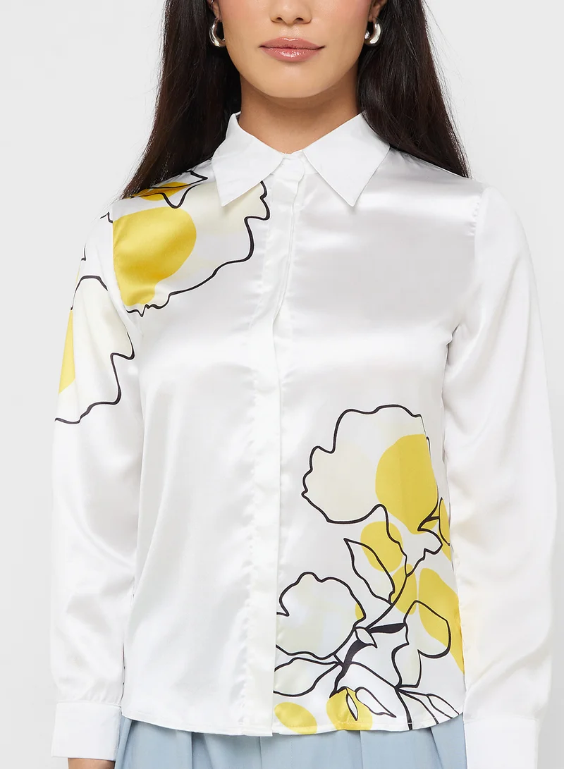 ELLA Print Motif Shirt