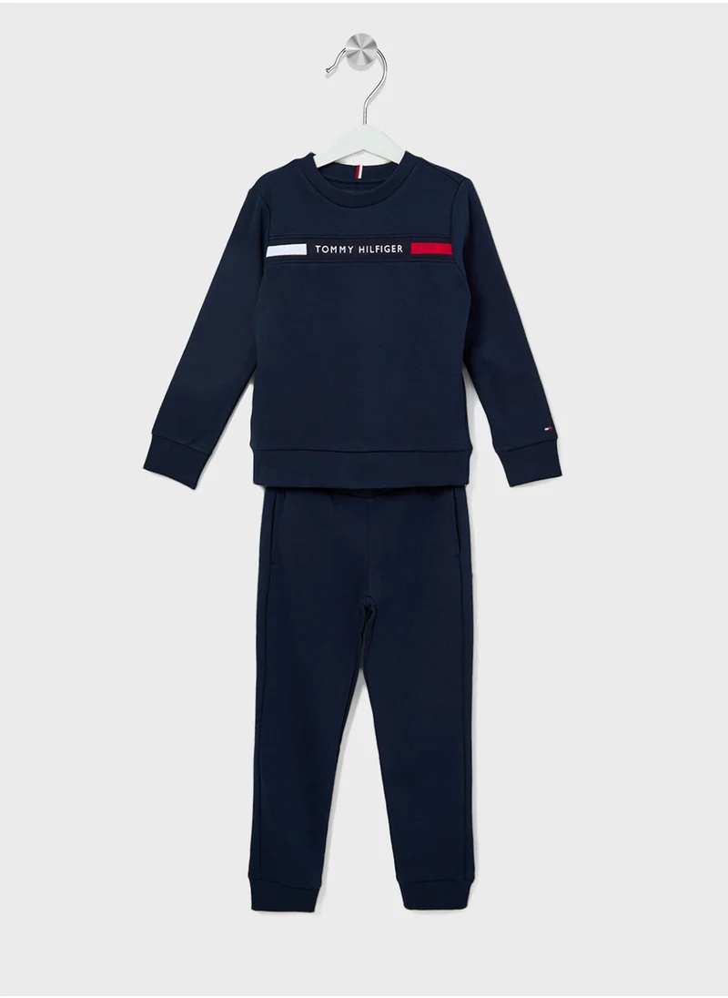 TOMMY HILFIGER Kids Ribbed Insert Tracksuits Sets