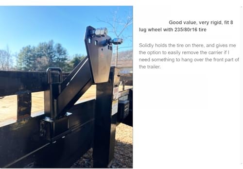 MY RUSTIC Stake Pocket Spare Tire Carrier,Spare Tire Mount Bracket for Trailer,Powder Coat Steel Black, Fits Most 4 & 5 & 6 & 8 Lugs Wheels on 4", 4.5'', 4.75'', 5", 5.5",6" or 6.5" Bolt Patterns (4-6.5 Inch) - Image 5