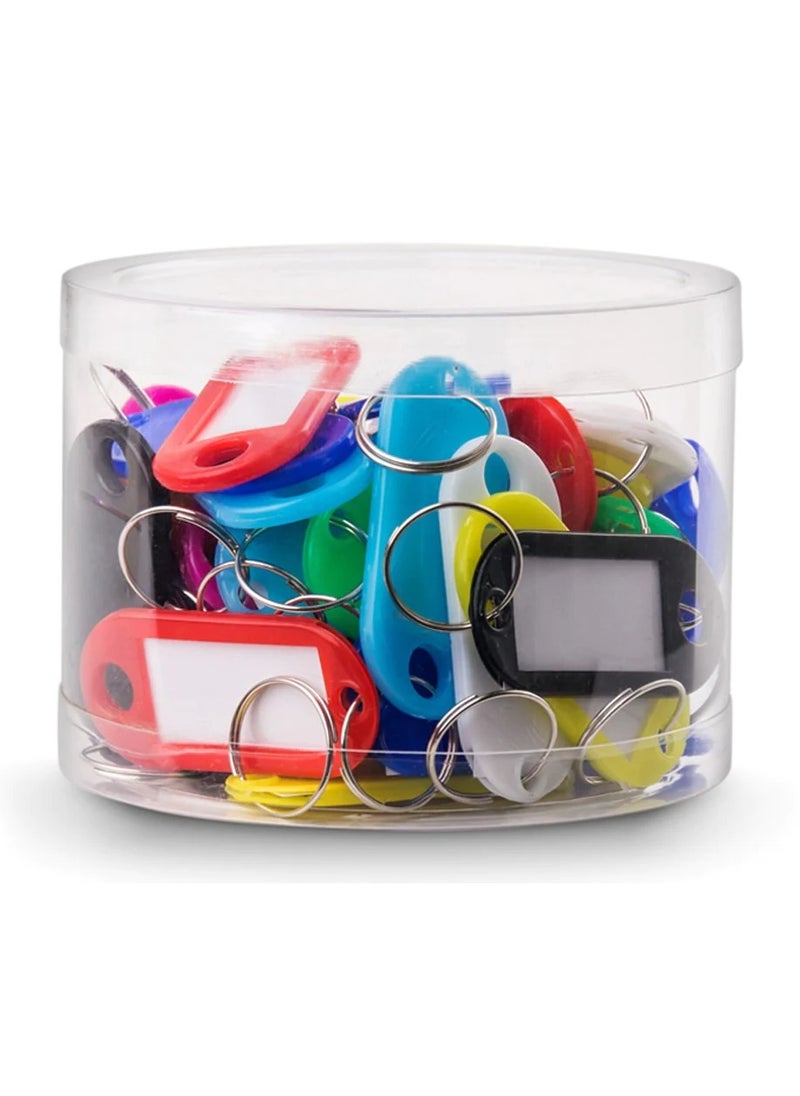 Rubik Plastic Key Tags with Labels 50pcs Pack, Durable Keychain with Split Rings for Keys Identification, PET ID, Office, Realestate, Stores, Warehouse (Mix Colors)  - Image 3