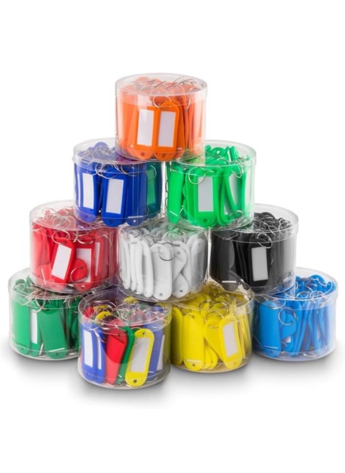 Rubik Plastic Key Tags with Labels 50pcs Pack, Durable Keychain with Split Rings for Keys Identification, PET ID, Office, Realestate, Stores, Warehouse (Mix Colors)  - Image 2