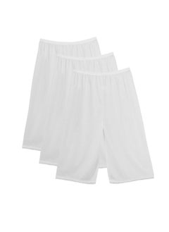 City Rose 3- Pieces Soft inner Short Trousers Silk 100% with Elasticised Waistband  Women White  - Image 1