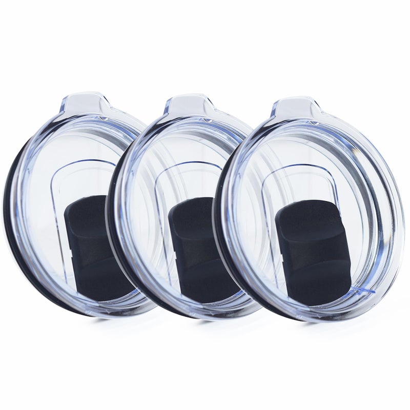 Lubise 3 Pack 20 oz Tumbler Lid, Magnetic Slider Replacement Lids for YETI 20 oz Tumbler, 10/24 oz Mug and 10 oz Lowball, Spill Proof Cup Lids Covers Compatible for Ozark Trail, Old Style Rtic, BPA Free - Image 1