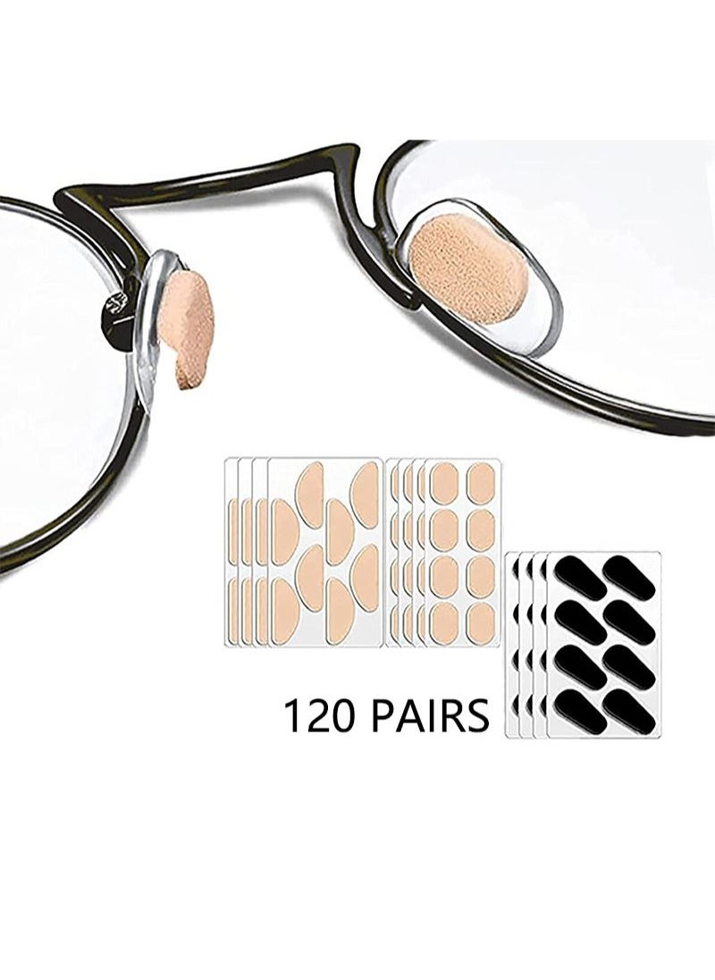 Aikanbo - 120 Pairs of Glasses Nose Pads,Soft Foam Self-Adhesive Glasses Nose Pads,3 Styles of Sponge Non-Slip - Image 1