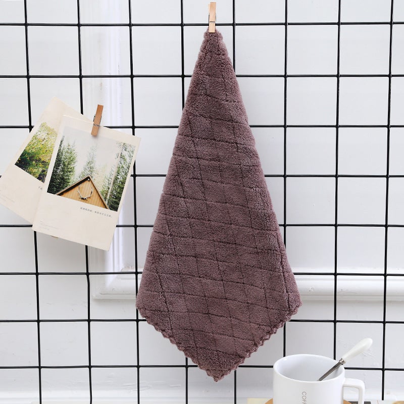 Wholesale Solid Color Microfiber Kitchen Towels 30x30cm dark brown 