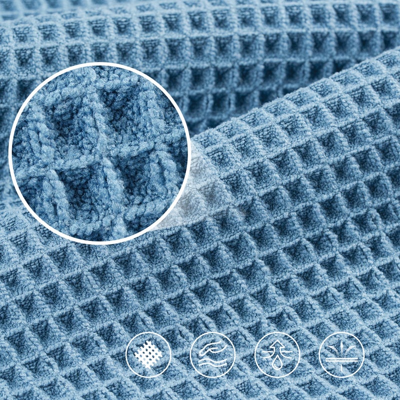 POLYTE 430 GSM Polyester Polyamide Microfiber Oversize Quick Dry Lint Free Bath Towel, 60 x 30 in, 4 Pack (Waffle Weave) - Image 5
