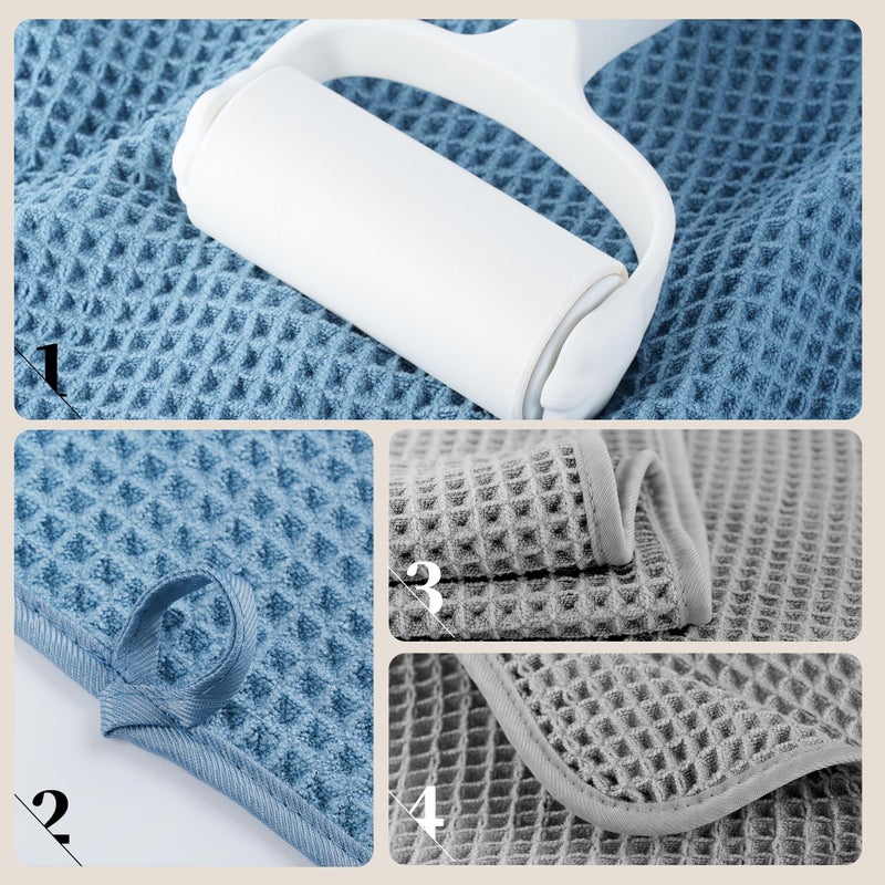 POLYTE 430 GSM Polyester Polyamide Microfiber Oversize Quick Dry Lint Free Bath Towel, 60 x 30 in, 4 Pack (Waffle Weave) - Image 4