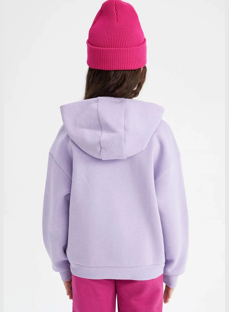 DeFacto Girl Relax Fit Hooded Long Sleeve Knitted Sweatshirt