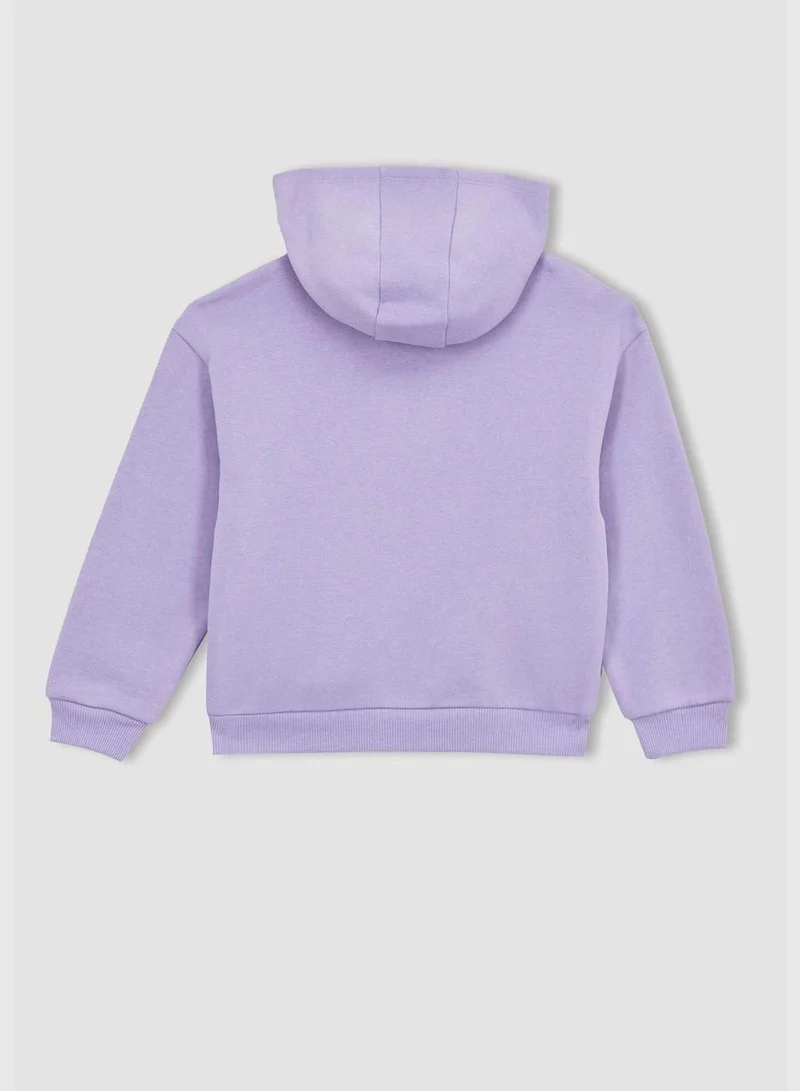 DeFacto Girl Relax Fit Hooded Long Sleeve Knitted Sweatshirt