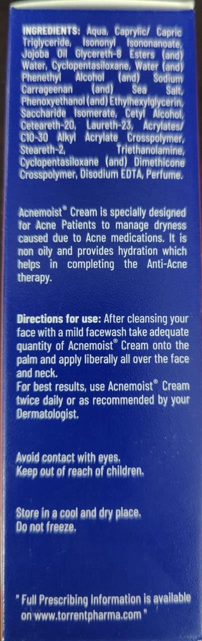 Curatio Acnemoist Moisturising Cream for Sensitive  ACNEPRONE Skin 60 gm Pack of 2 from Life Line Medicos - Image 2