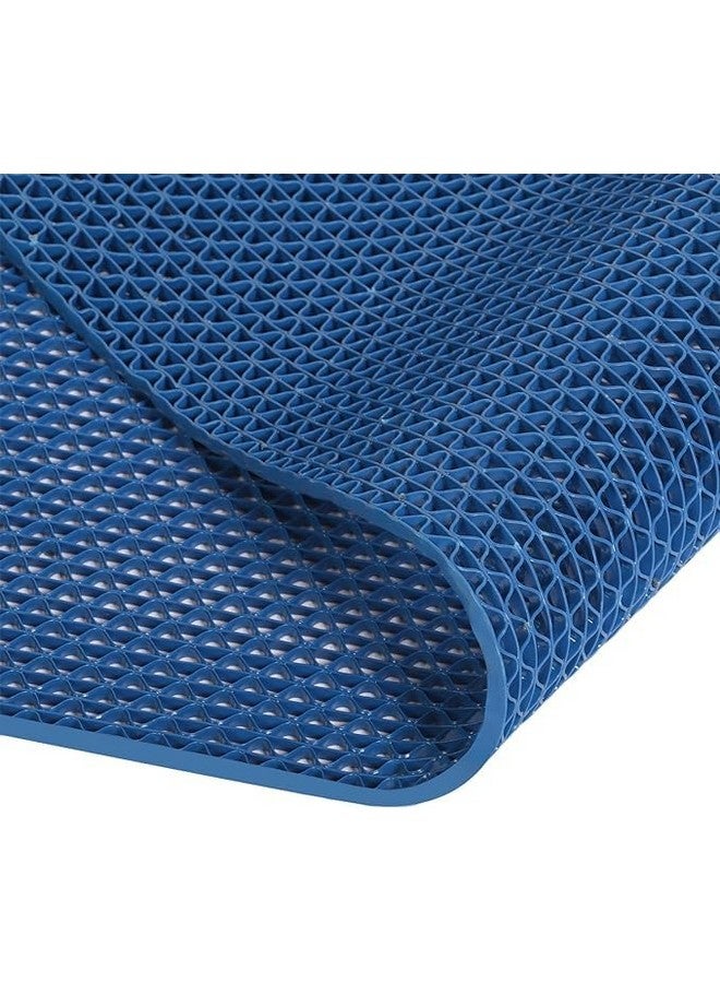 TIB Anti Skid & Multipurpose PVC Rubber Mat for Floor, Swimming Pool Mat, Shower Mat, Carpet, Rainmat, Bathroom Mat, Waterproof Entrance Doormat, Blue, 2X6 Feet - Image 1