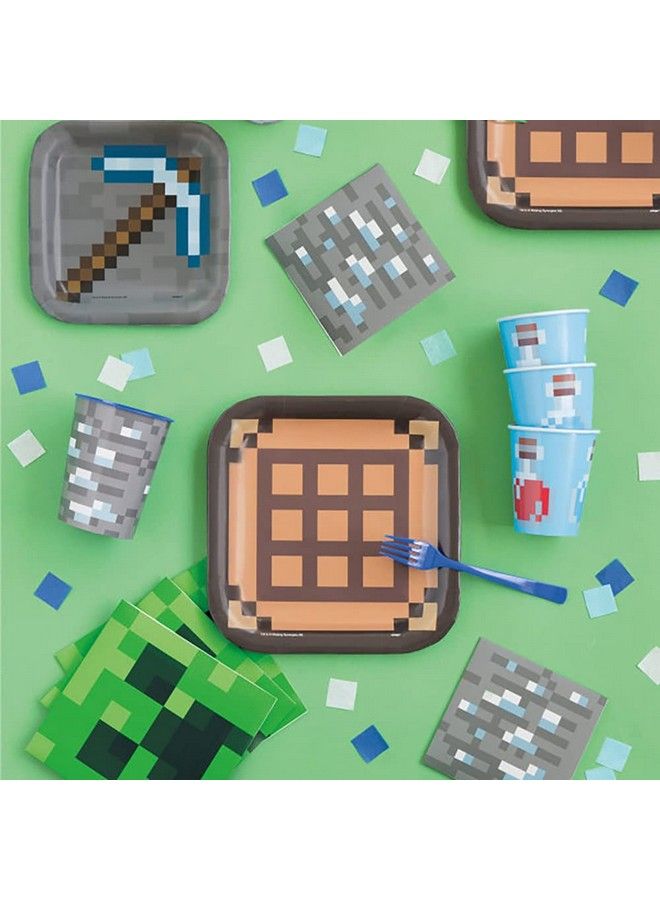 Unique Party Tableware Minecraft Lucheon Paper Napkins ; 6.5" X 6.5" ; 16 Pcs Multicolor - Image 3