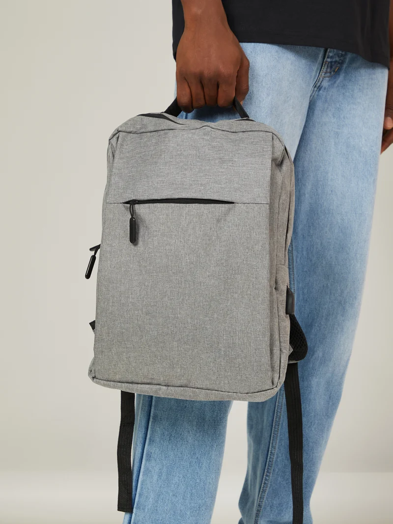 Styli Front Zip Backpack with USB Port