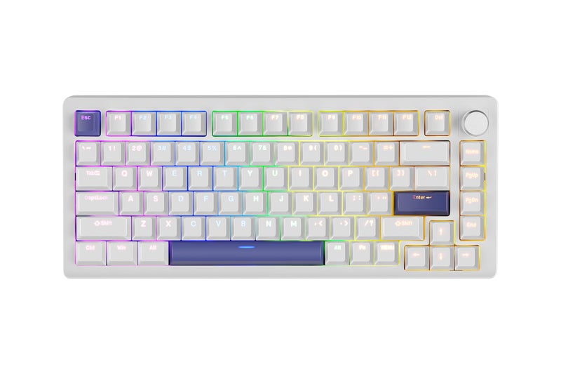 DrunkDeer A75 Rapid Keyboard Trigger Magnetic Switch Keyboard 82 Keys PBT Keycap OEM Profile Double Shot USB Wired Compact 75% Layout,White - Image 1