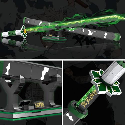 HIGH GODO Demon Anime Sword Building Set, 39in Sanemi Sword Building Block with Scabbard and Stand, Anime Katana Sword Set, Collectible Gifts Toys for Adults Kids 8+ (710 PCS) - Image 5
