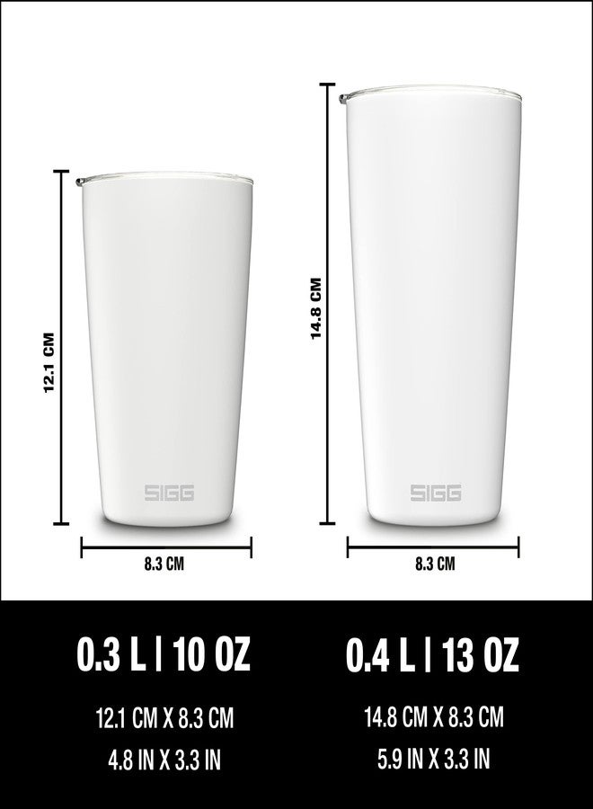 SIGG - Neso Pure Cream Coffee Travel Mug - With Tritan Lid - Dishwasher Safe - Lightweight - BPA Free - 18/8 Stainless Steel - White - 10 Oz - Image 5