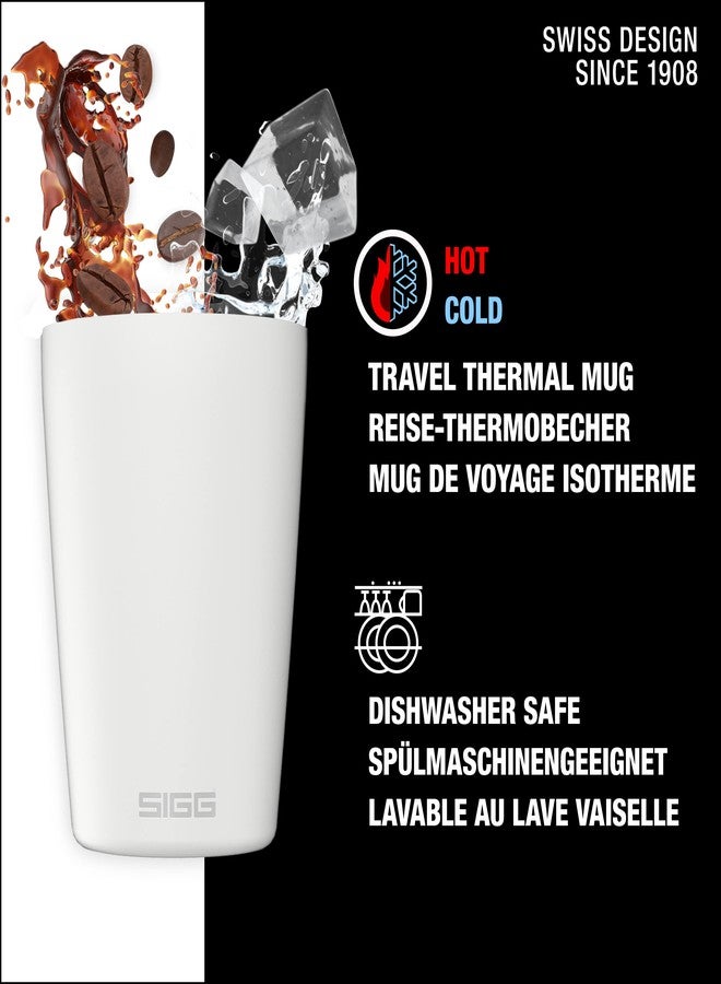 SIGG - Neso Pure Cream Coffee Travel Mug - With Tritan Lid - Dishwasher Safe - Lightweight - BPA Free - 18/8 Stainless Steel - White - 10 Oz - Image 2