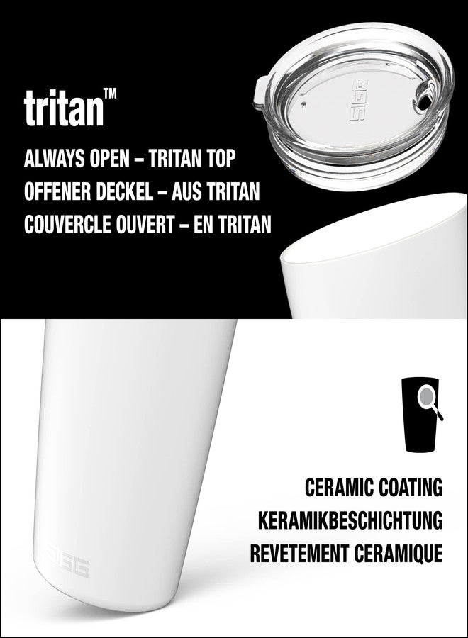 SIGG - Neso Pure Cream Coffee Travel Mug - With Tritan Lid - Dishwasher Safe - Lightweight - BPA Free - 18/8 Stainless Steel - White - 10 Oz - Image 3