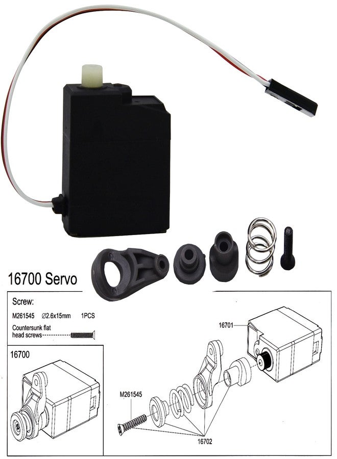 Blomiky 3 Wire 16701 Servo and 16702 Servo Saver Assembly Acessories Suitable for MJX Hyper Go 1/16 Scales Remote Control Trucks/ 16700 H16 Servo Set - Image 2