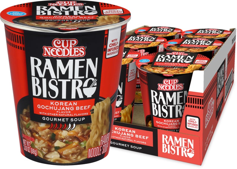 Nissin Cup Noodle Ramen Bistro, Korean Gochujang Beef, 3.1 Ounce (Pack of 6) - Image 1