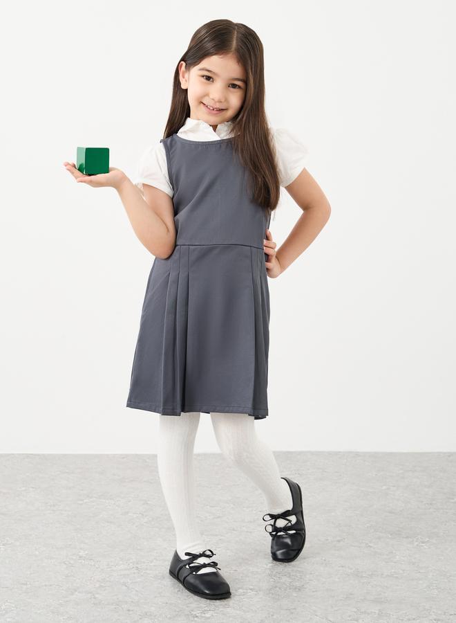 ستايلي فستان ستيلي جيرلز مدرسي رمادي مع جيب جانبي - Image 1