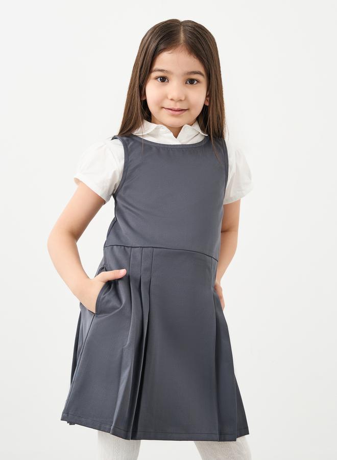 ستايلي فستان ستيلي جيرلز مدرسي رمادي مع جيب جانبي - Image 2