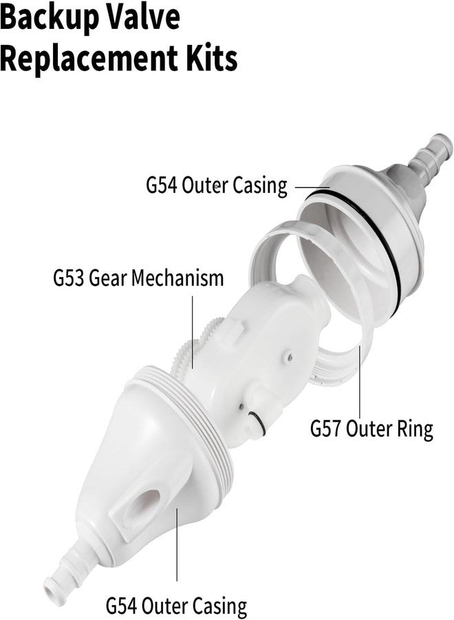 UCEDER طقم استبدال صمام النسخ الاحتياطي G52 المُطوّر من UCEDER متوافق مع منظفات حمامات السباحة Zodiac Polaris 180 280 380 480 3900 (1، أبيض) - Image 5