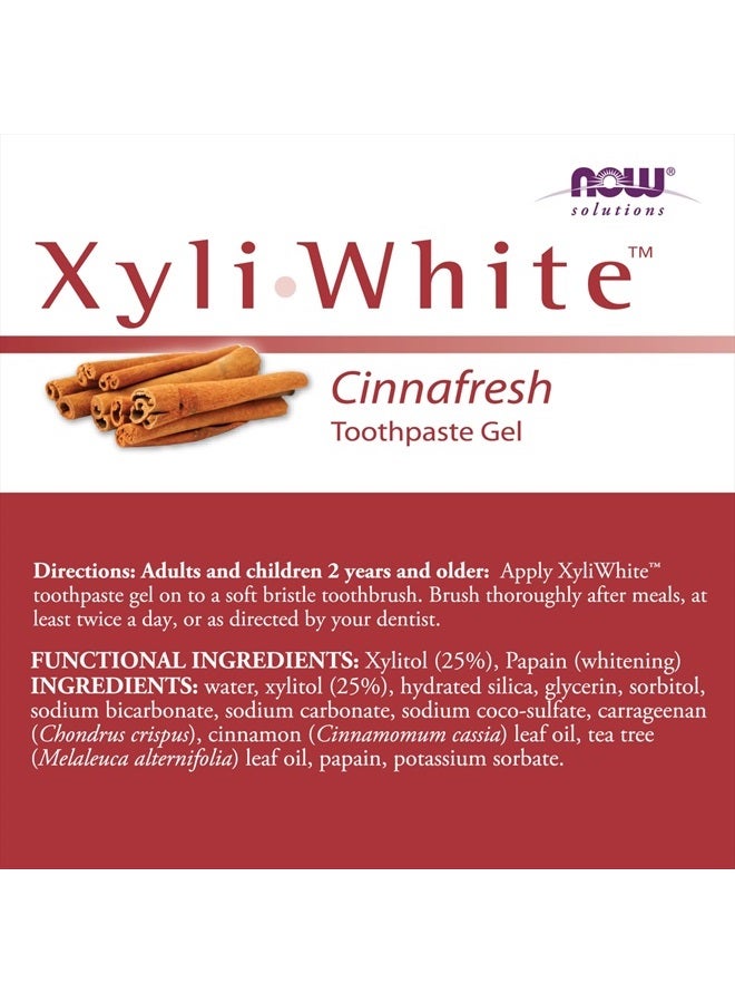 now Solutions, Xyliwhite™ Toothpaste Gel, Cinnafresh, Cleanses and Whitens, Clean and Fresh Cinnamon Taste, 6.4-Ounce - Image 2