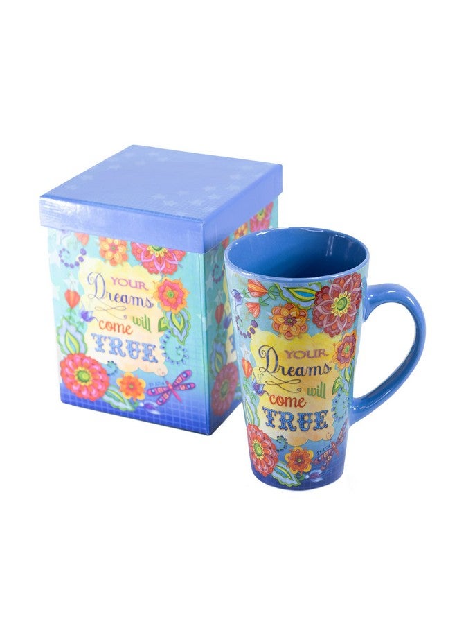Divinity Boutique Inspirational Stoneware Mug, Dreams Come True, Multicolor 16 ounce - Image 1