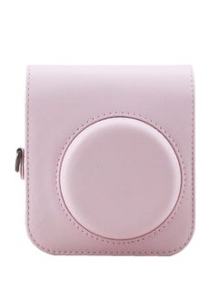 Carrying Case for Fujifilm Instax Mini12 Instant Camera leather Protective Cover with Adjustable Shoulder Strap (Pink)