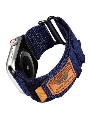 Rugged Nylon Sport Velcro Loop Band Compatible with Apple Watch Ultra/Ultra 2 49mm, 45mm, 44mm, 42mm – Durable & Adjustable Strap for Men, Perfect for Active Lifestyles - Blue - pzsku/Z2D9D1F92EA05A19644B3Z/45/_/1732665580/ad5e6447-0abc-428b-9c6e-33086abd56ec