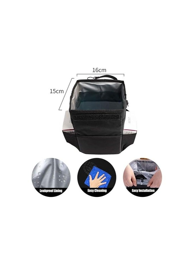 general Car Trash Can with Lid, Car Trash Bag Automotive Garbage Can, Vehicle Trash Bin Container for Car with Storage Pockets - Image 5