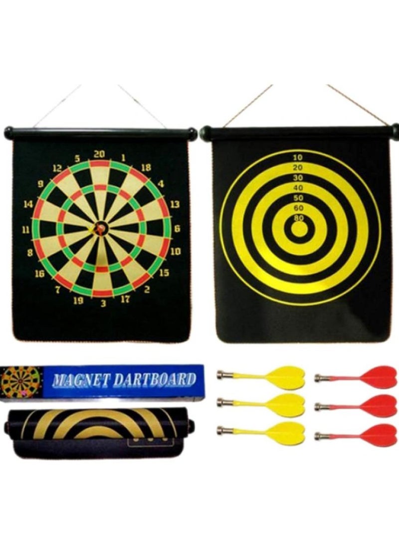 Alissa Magnetic Double-Sided Dart Board with 6 Safe Darts – Reversible Hanging Game for Kids & Adults | Indoor Family Fun & Gift Idea - Image 1