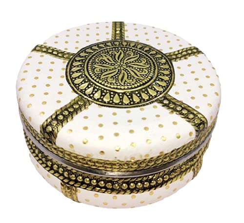 SIXFIRE SIXFIRE Stainless Steel with Lid for Candy Box Dry Fruit Box For Kitchen Storage Home Dcor Gift Handicraft White 300 ml Set of 1  - Image 3