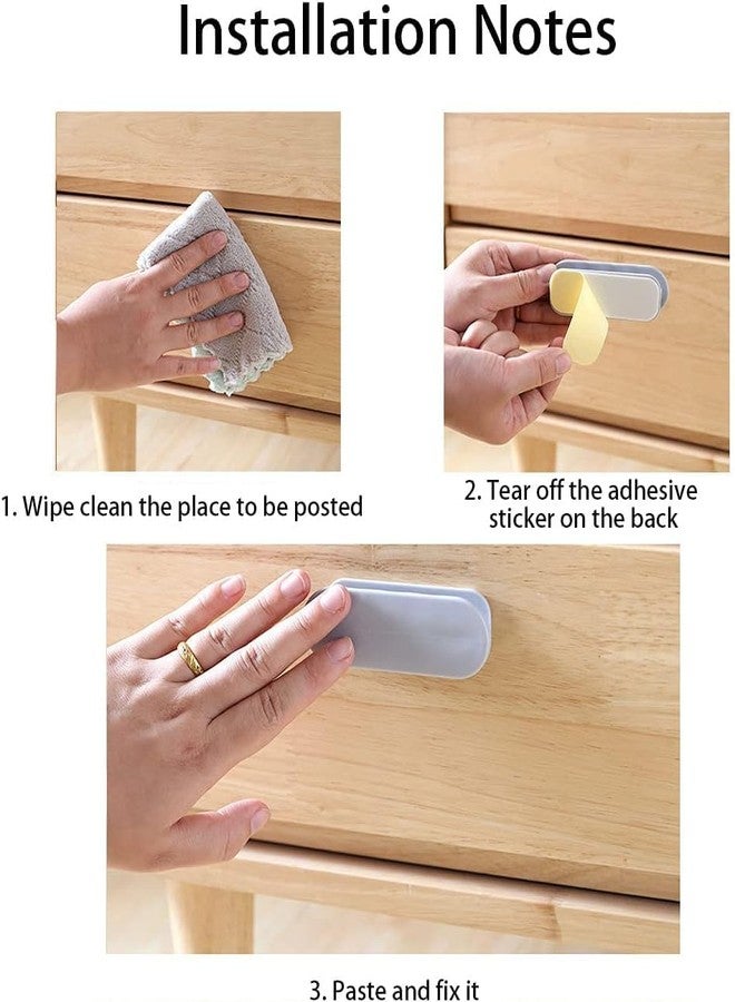 INKAJ Self-Adhesive Pull Handles Handle Helper for Kitchen Cabinet Knobs Drawer Window Sliding Closet Push Pull Helper Stick-on Handles (Black) (Pack of-2) - Image 4