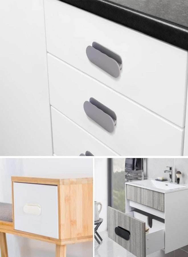 INKAJ Self-Adhesive Pull Handles Handle Helper for Kitchen Cabinet Knobs Drawer Window Sliding Closet Push Pull Helper Stick-on Handles (Black) (Pack of-2) - Image 3