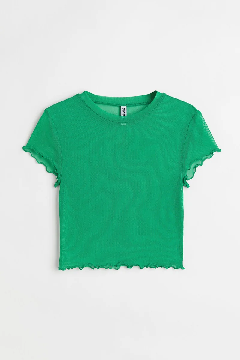 اتش اند ام بلوزة شبكية قصيرة