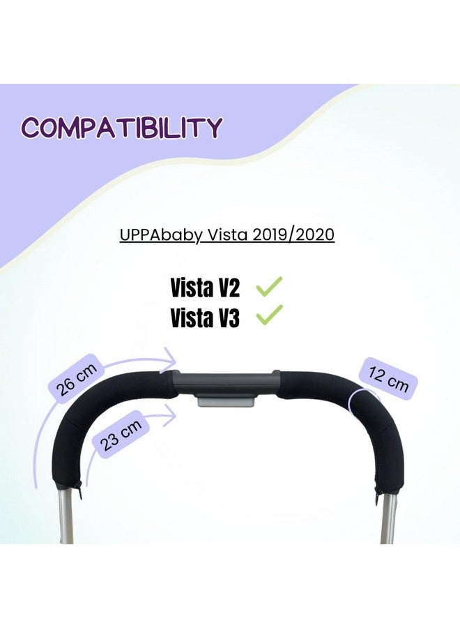 PROTEC TIF أغطية مقبض نيونبرين PROTEC TIF متوافقة مع عربات UPPAbaby Vista (2019-2020) V2، V3 - واقية، أكمام قبضة ناعمة - Image 3