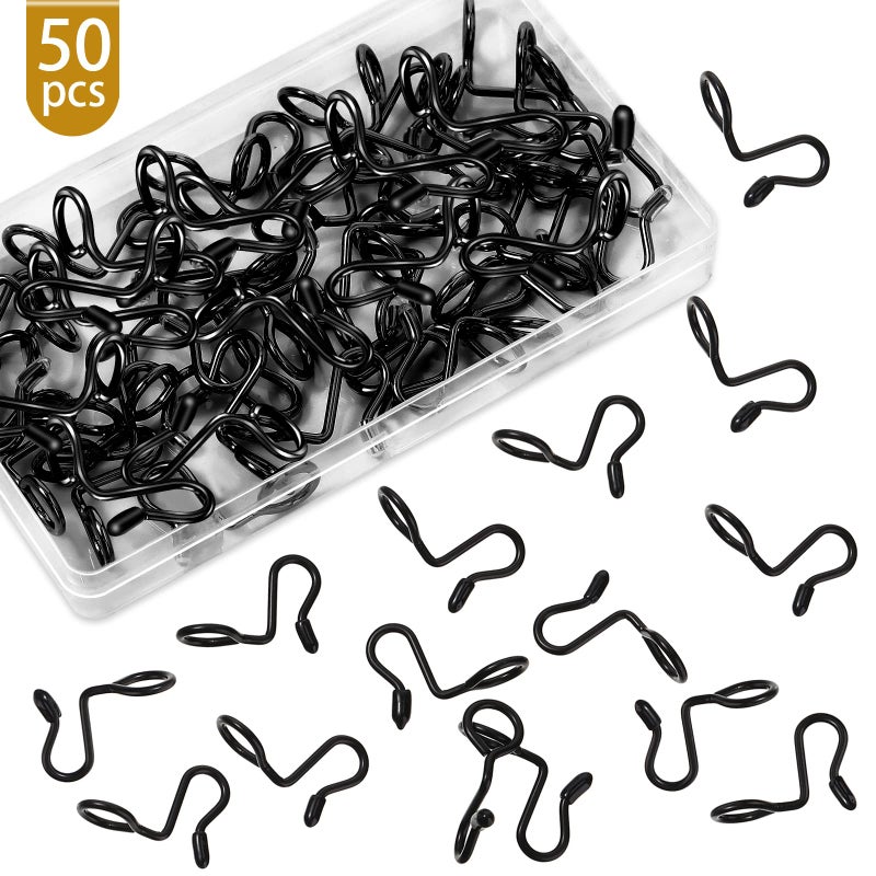 سراتي 50 قطعة ملابس شماعات شماعات السنانير السنانير شماعات المعادن السنانير السنانير شماعات شماعات مخملية شماعات البلاستيك الخزانة الخشبية توفير مساحة (أسود 50 قطعة) - Image 3