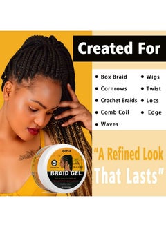 Goiple Strong Hold Braid Gel Tames Frizz Smoothing Gel Good For Twist Locs Braids Edge Cornrows Hair Braiding Tools Magnetic Pin Wristband Hair Comb No Flake Extra Hold High Shine Braiding Gel  - Image 5