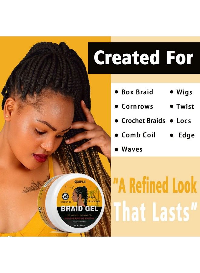 Goiple جل ضفيره ثابت قوي يهدئ التجاعيد جل تنعيم جيد لتصفيف الضفائر العقد الضفيره حواف الضفائر أدوات تضفير الشعر دبوس مغناطيسي سوار مشط شعر بدون قشرة ثبات إضافي لمسة عالٍ لجيل الضفيرة - Image 5